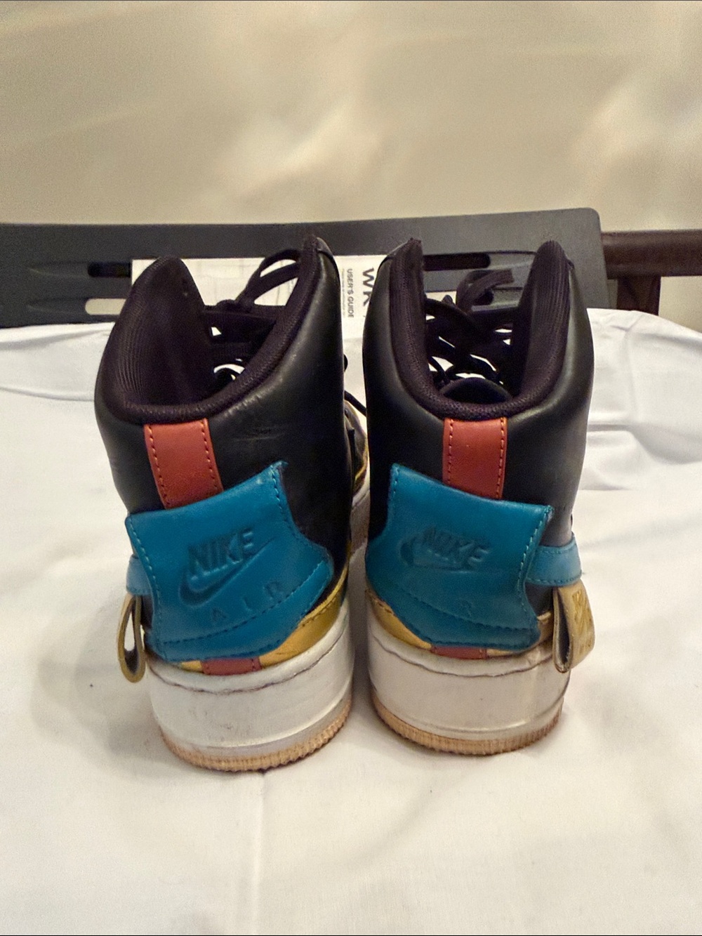 Nike Boys Black, Blue & Tan High-Top Sneakers